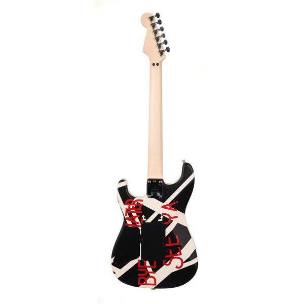 EVH Striped Series Circles Guitar White and Black 2024 | The Music Zoo
