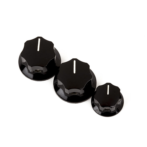 Fender Jazz & Mustang Bass Knob Set (Black) The Music Zoo