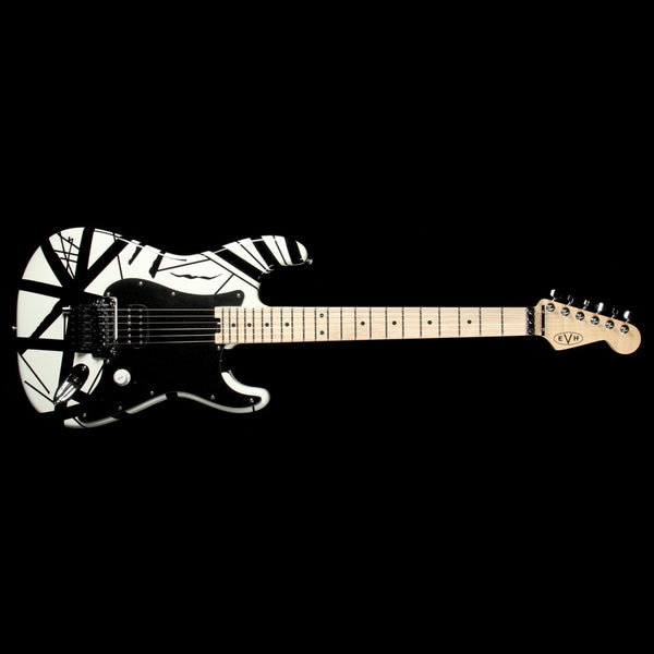 EVH Striped Series White with Black Stripes | The Music Zoo