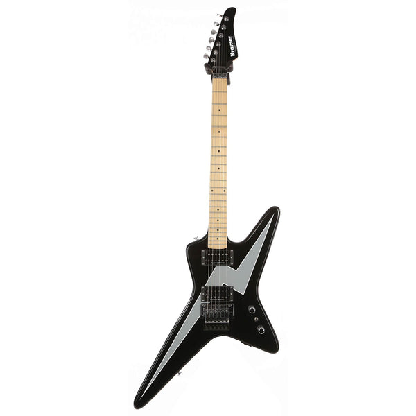Kramer Voyager Floyd Rose Black with Lightning Graphic | The Music Zoo