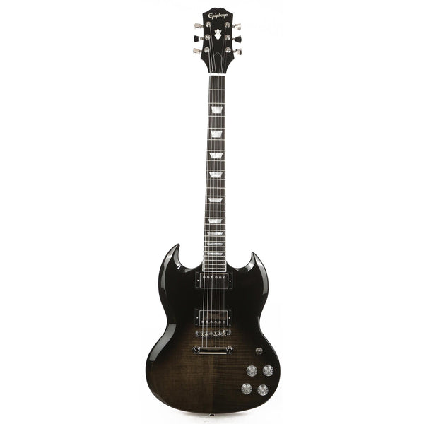 【11574】Epiphone SG Modern Figured black Epiphone SG Modern Figured Trans Black Fade | The Music Zoo