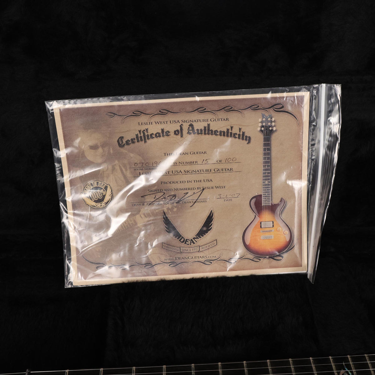 Dean Leslie West USA Signature Guitar Limited Edition Signed 2007 — 8