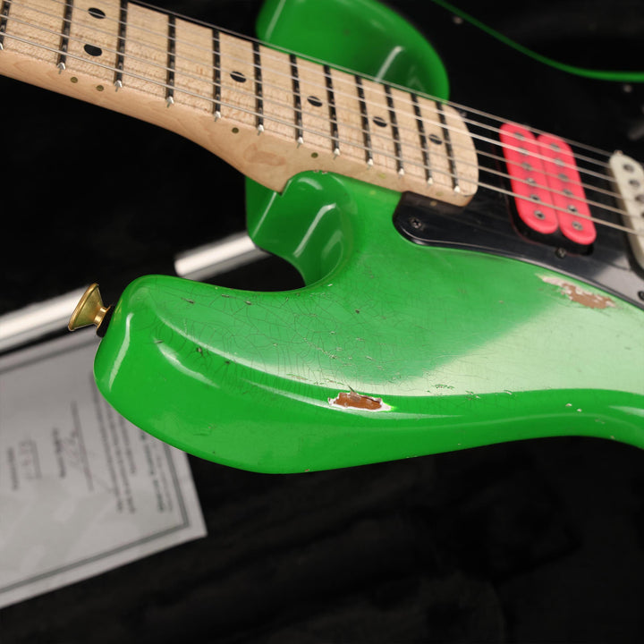 Charvel Custom Shop So Cal HSH Masterbuilt Nitro Aged Slime Green Black Pickguard 2022