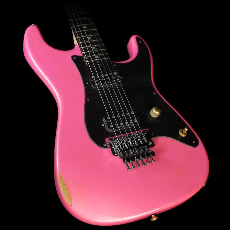 Charvel Custom Shop Nitro San Dimas Electric Guitar Pink with Platinum Overspray — 1