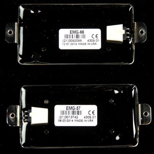 EMG 57/66 Metalworks Electric Guitar Humbucker Pickups Set Black Chrome