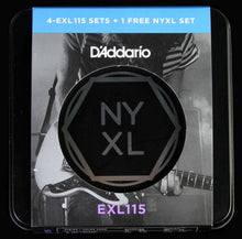 D'Addario EXL115 Medium Electric Guitar Strings Four-Pack with Free NYXL Set and Tin