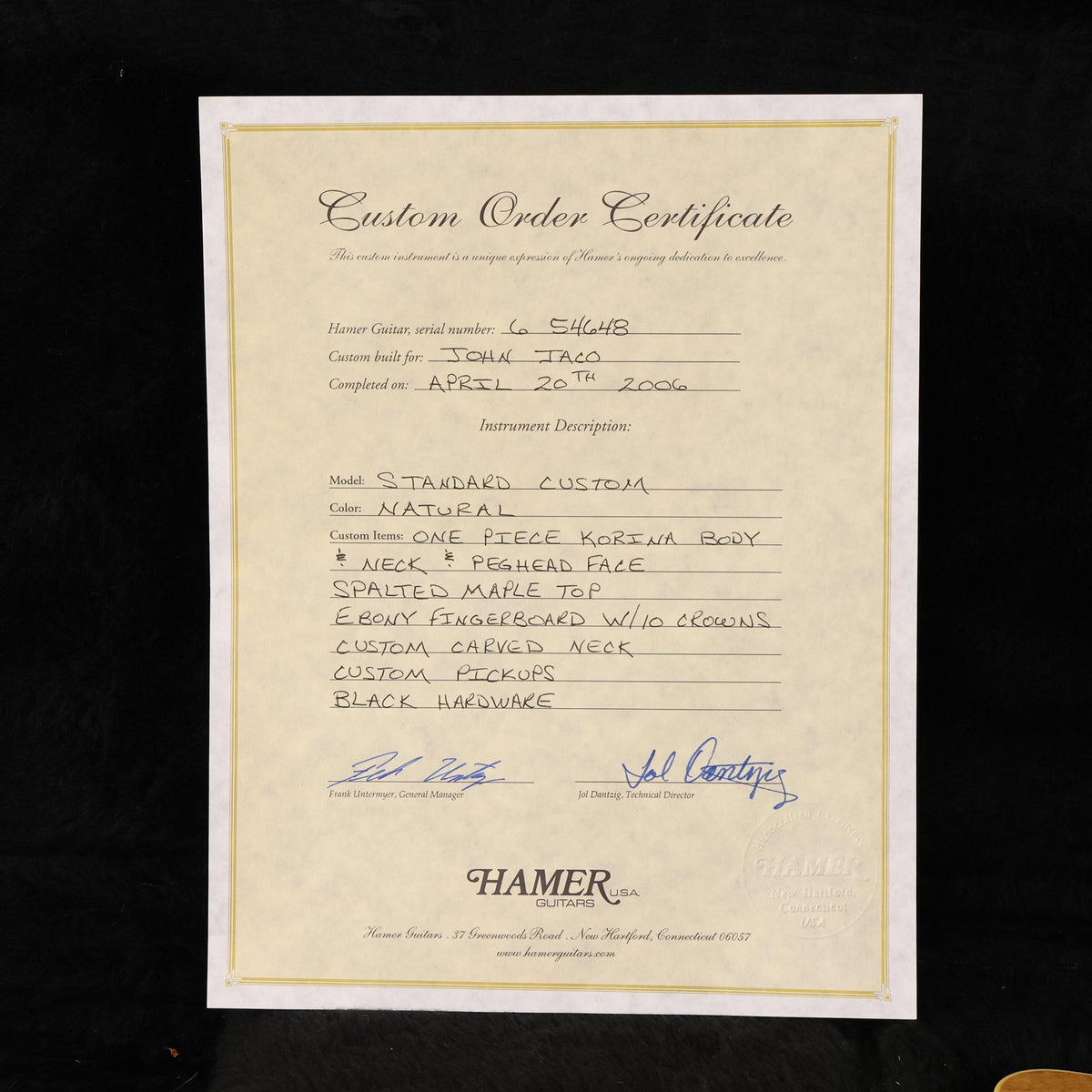 Hamer Standard Custom Spalted Maple Top 2006 — 8