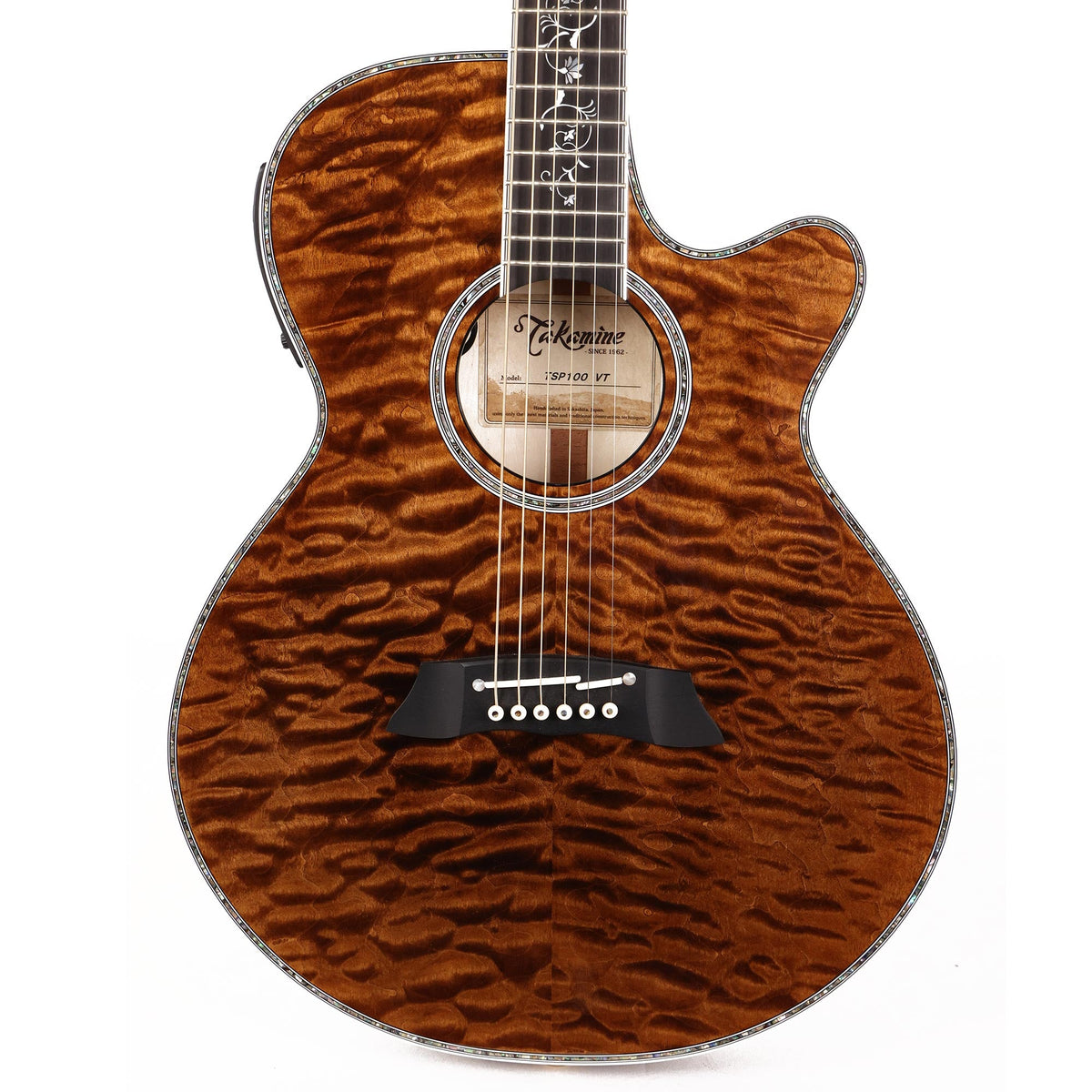 Takamine TSP100 VT Acoustic-Electric Gloss Vintage Tobacco — 1