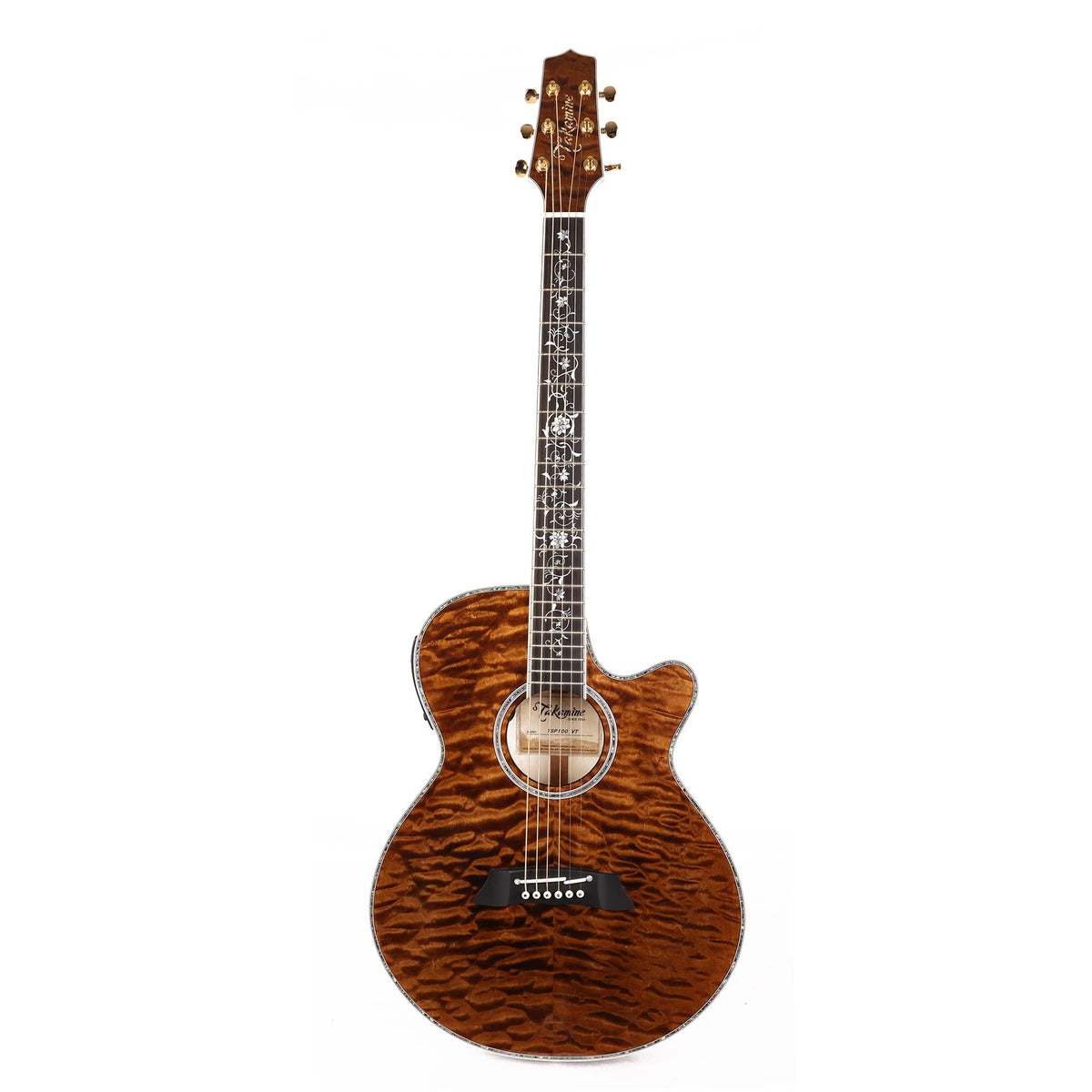Takamine TSP100 VT Acoustic-Electric Gloss Vintage Tobacco — 2