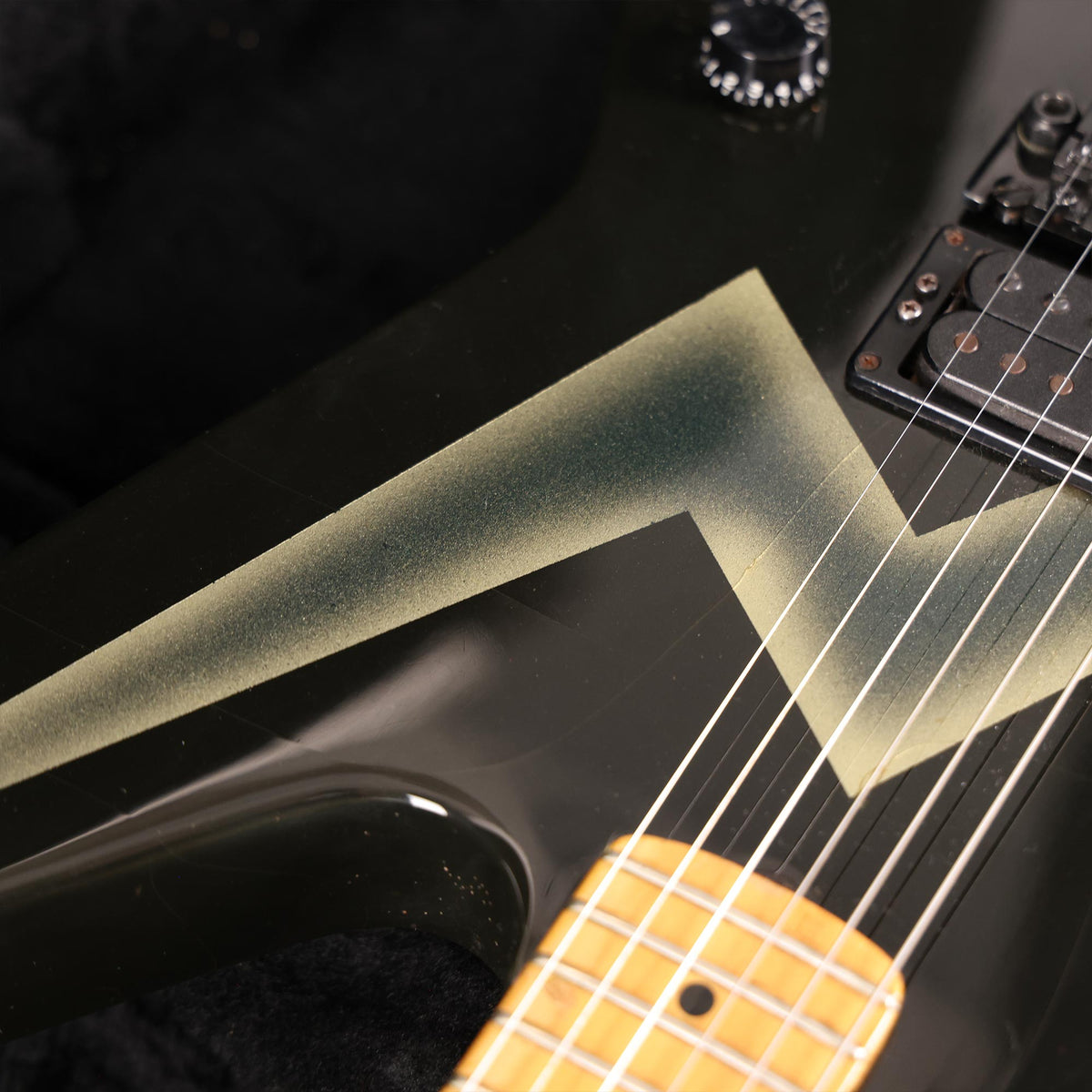 1980s Kramer Voyager Black with Lightning Bolt — 5