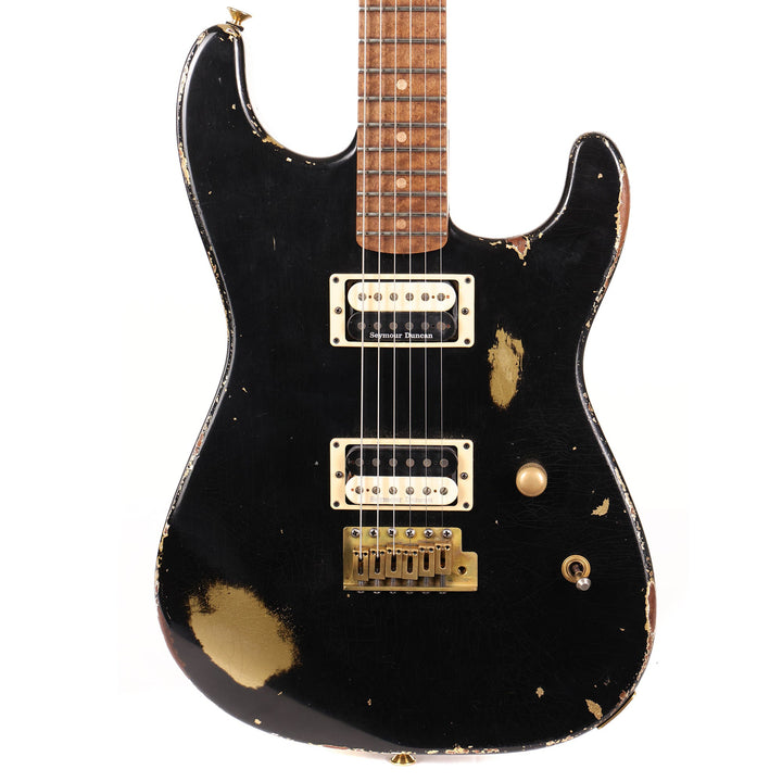 Charvel Custom Shop Masterbuilt San Dimas Nitro Aged Roasted Mahogany Black over Aztec Gold 2023