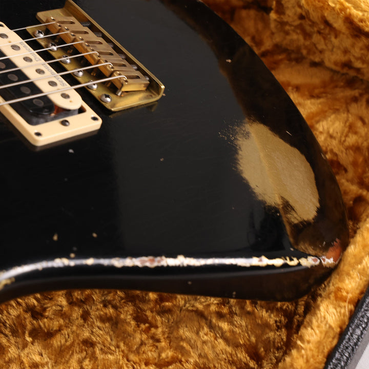 Charvel Custom Shop Masterbuilt San Dimas Nitro Aged Roasted Mahogany Black over Aztec Gold 2023