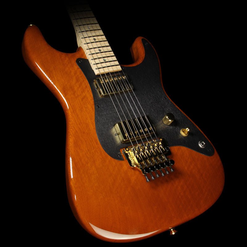 Charvel Custom Shop San Dimas Korina Electric Guitar Root Beer Transparent — 1
