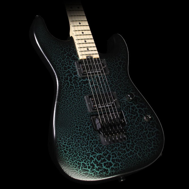 Charvel Custom Shop San Dimas 2H Electric Guitar Textured Crackle Black over Sherwood Green — 1