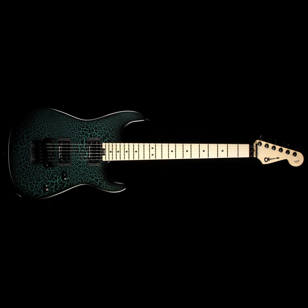 Charvel Custom Shop San Dimas 2H Electric Guitar Textured Crackle Black over Sherwood Green — 2