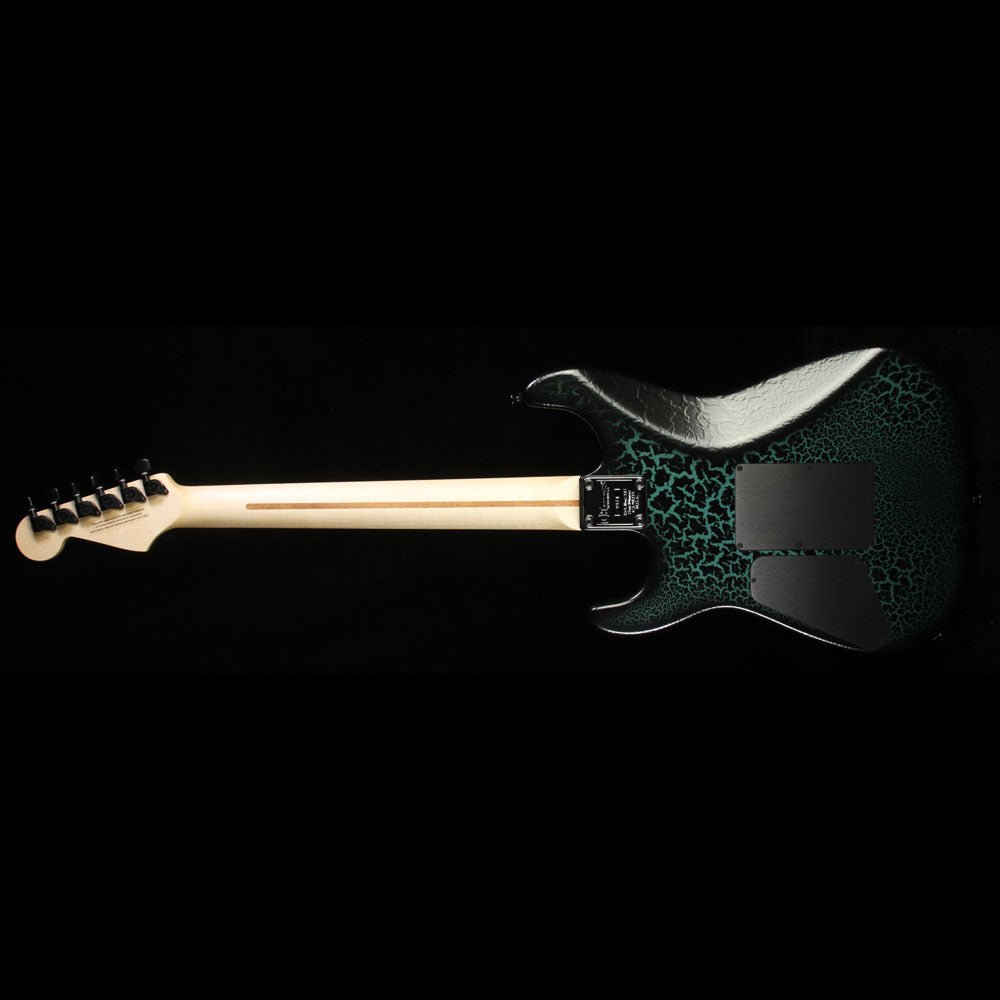 Charvel Custom Shop San Dimas 2H Electric Guitar Textured Crackle Black over Sherwood Green — 3