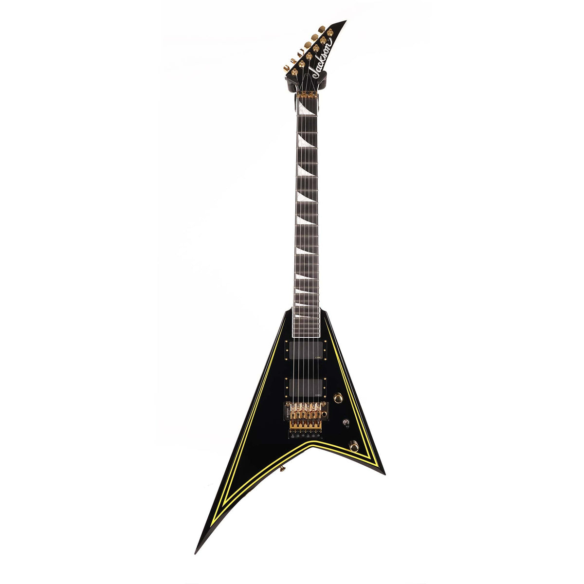 Jackson MJ Series Rhoads RR24MG Black with Yellow Pinstripes — 2