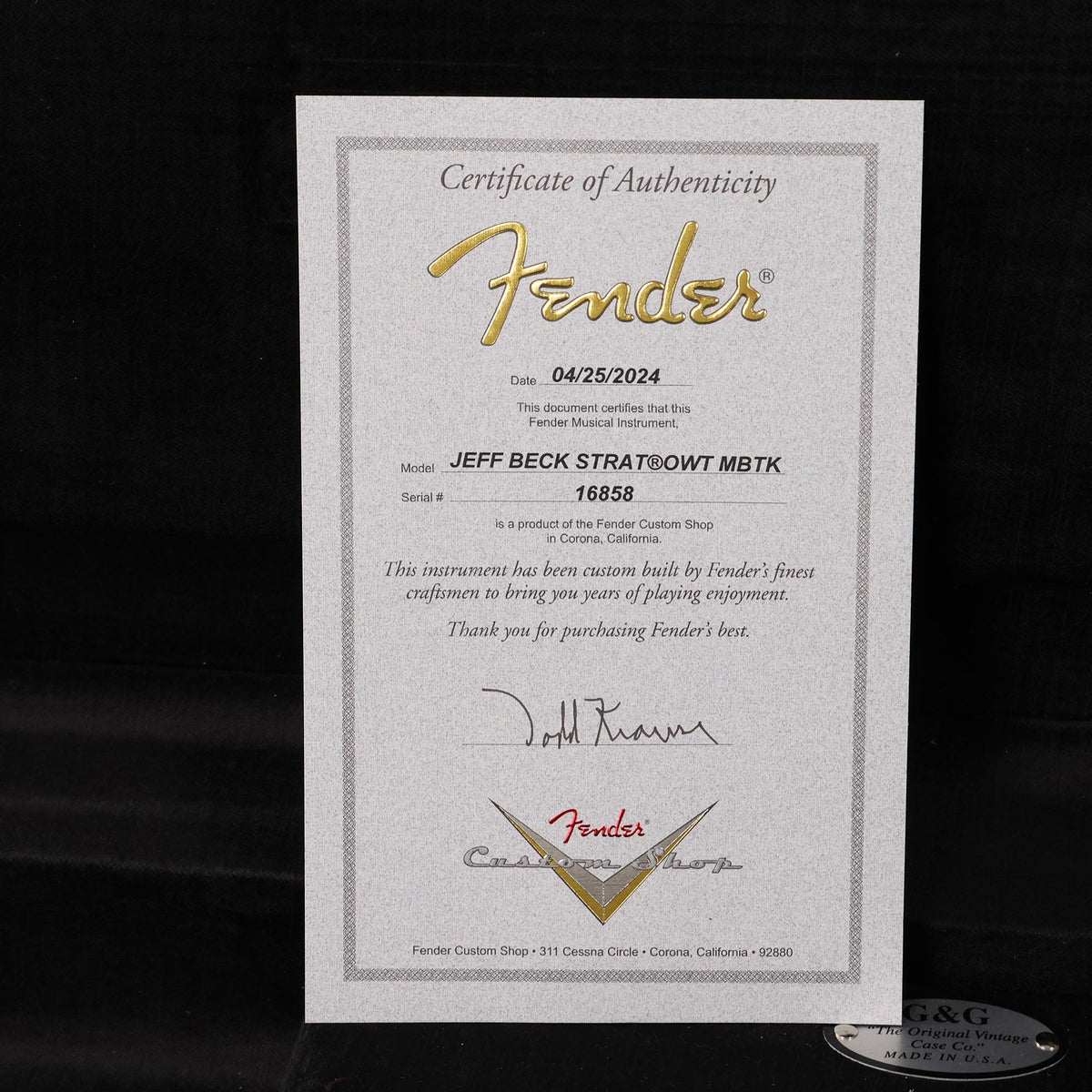 Fender Custom Shop Jeff Beck Stratocaster Masterbuilt Todd Krause Olympic White — 9