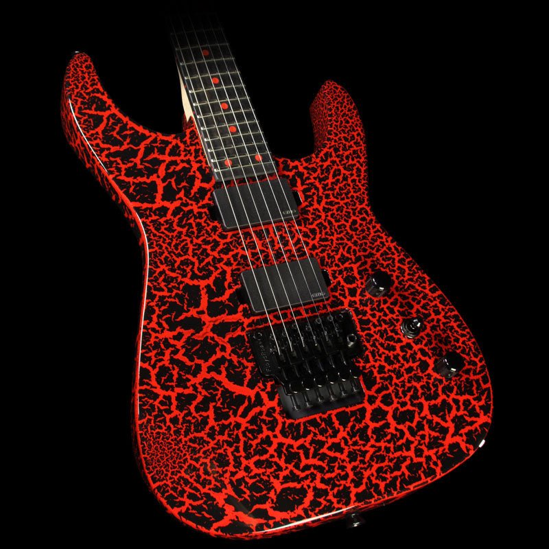 Charvel Custom Select Dinky Electric Guitar Black Red Crackle — 1