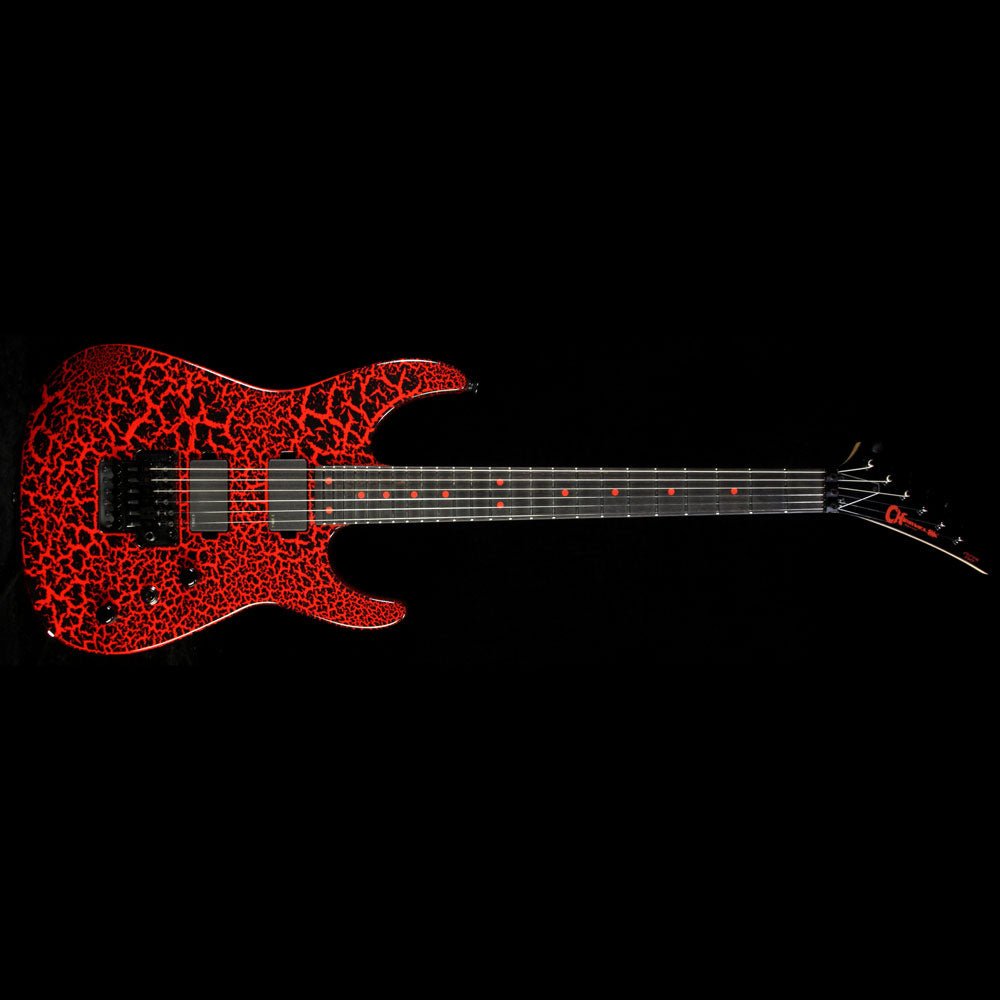 Charvel Custom Select Dinky Electric Guitar Black Red Crackle — 2