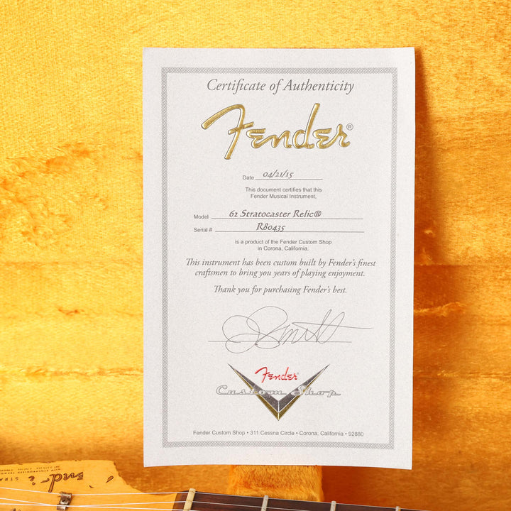 Fender Custom Shop 1962 Stratocaster Ultimate Relic Seafoam Green Masterbuilt Jason Smith 2015