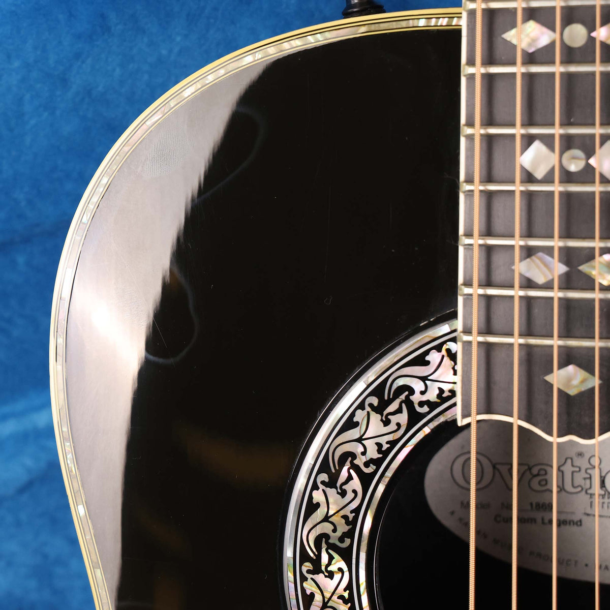 Ovation 1869 Custom Legend Acoustic-Electric Black Used — 7