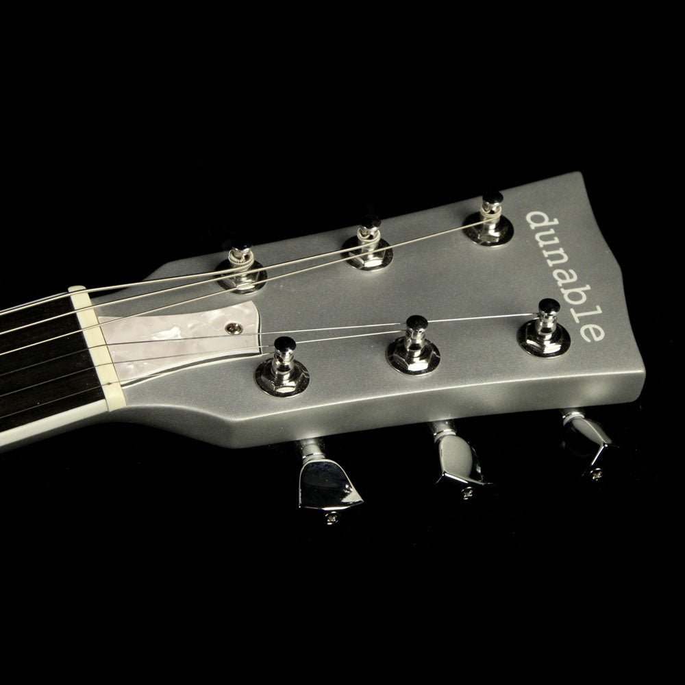 Dunable R2 Electric Guitar Satin Silver with Pearloid Pickguard — 4