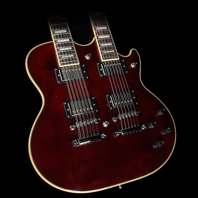 D'Angelico Premier Series Doubleneck Electric Guitar Trans Wine — 1