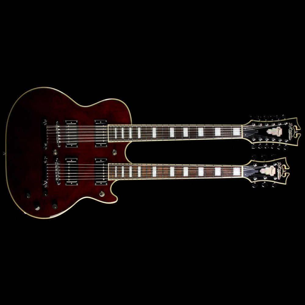 D'Angelico Premier Series Doubleneck Electric Guitar Trans Wine — 2