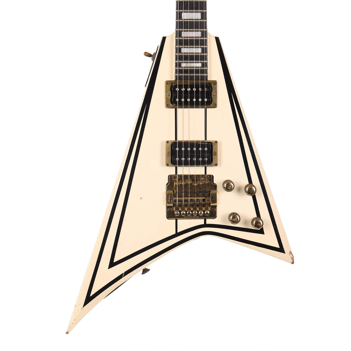 1983 Jackson RR 'Short Wing' Guitar White with Black Pinstripes — 1