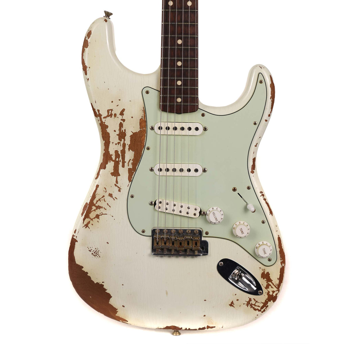 Fender Custom Shop '60s Roasted Mahogany Stratocaster Heavy Relic Olympic White 2017 — 1