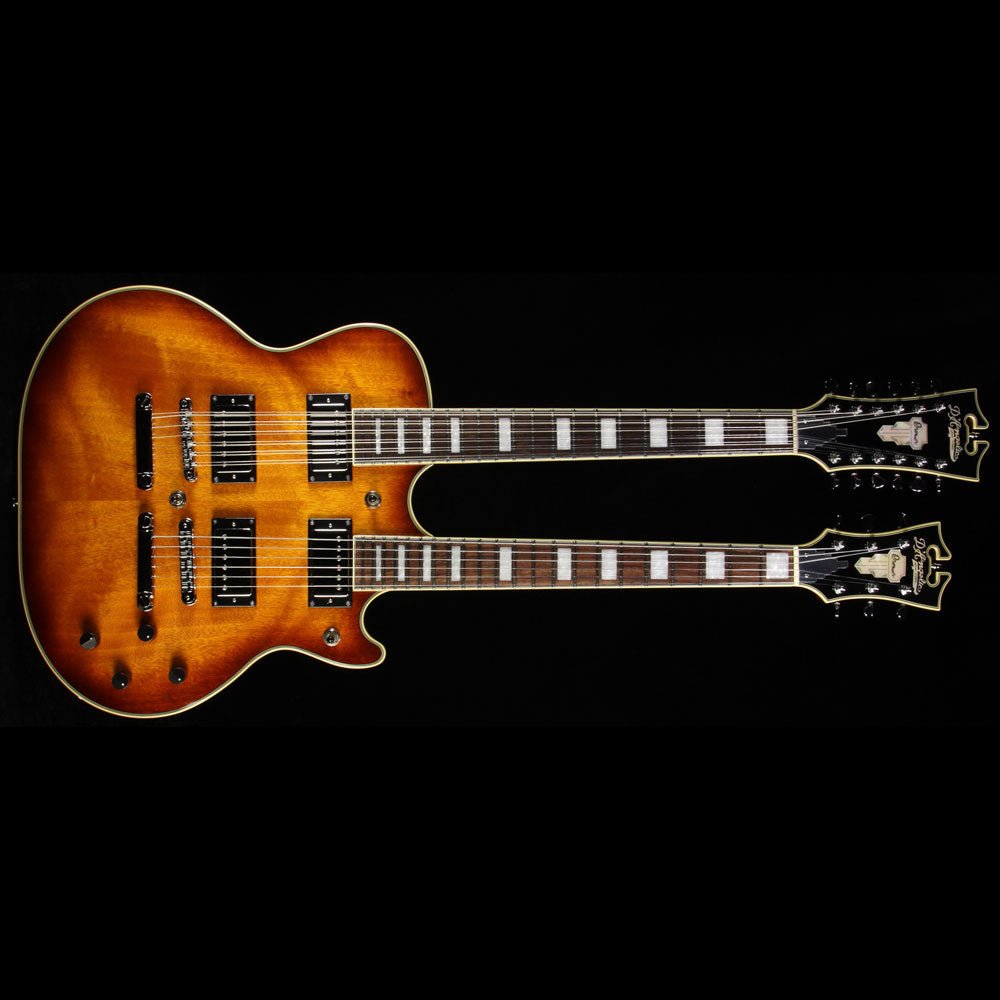 D'Angelico Premier Series Doubleneck Electric Guitar Vintage Sunburst — 2