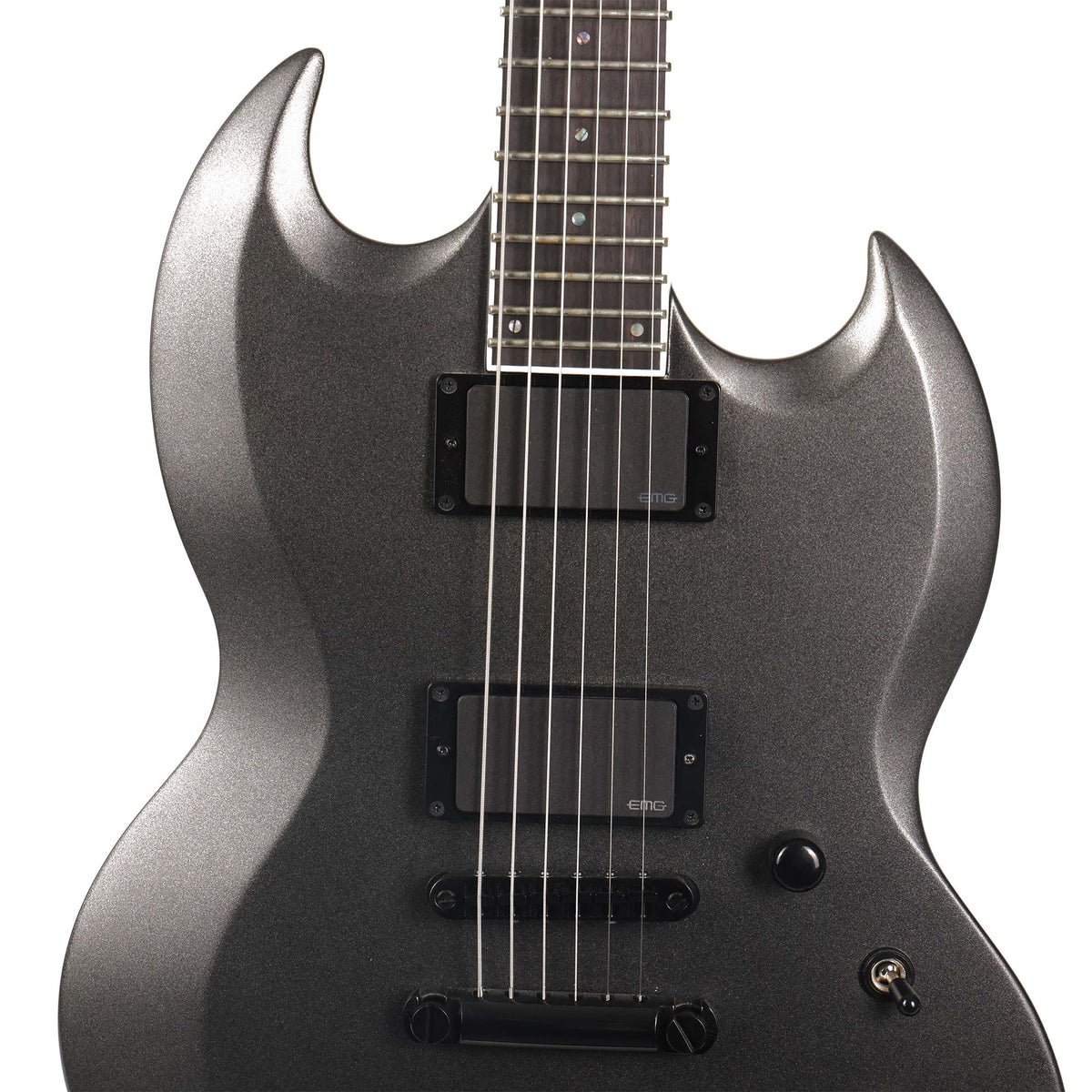 ESP E-II Viper Baritone Charcoal Metallic Satin Used — 4