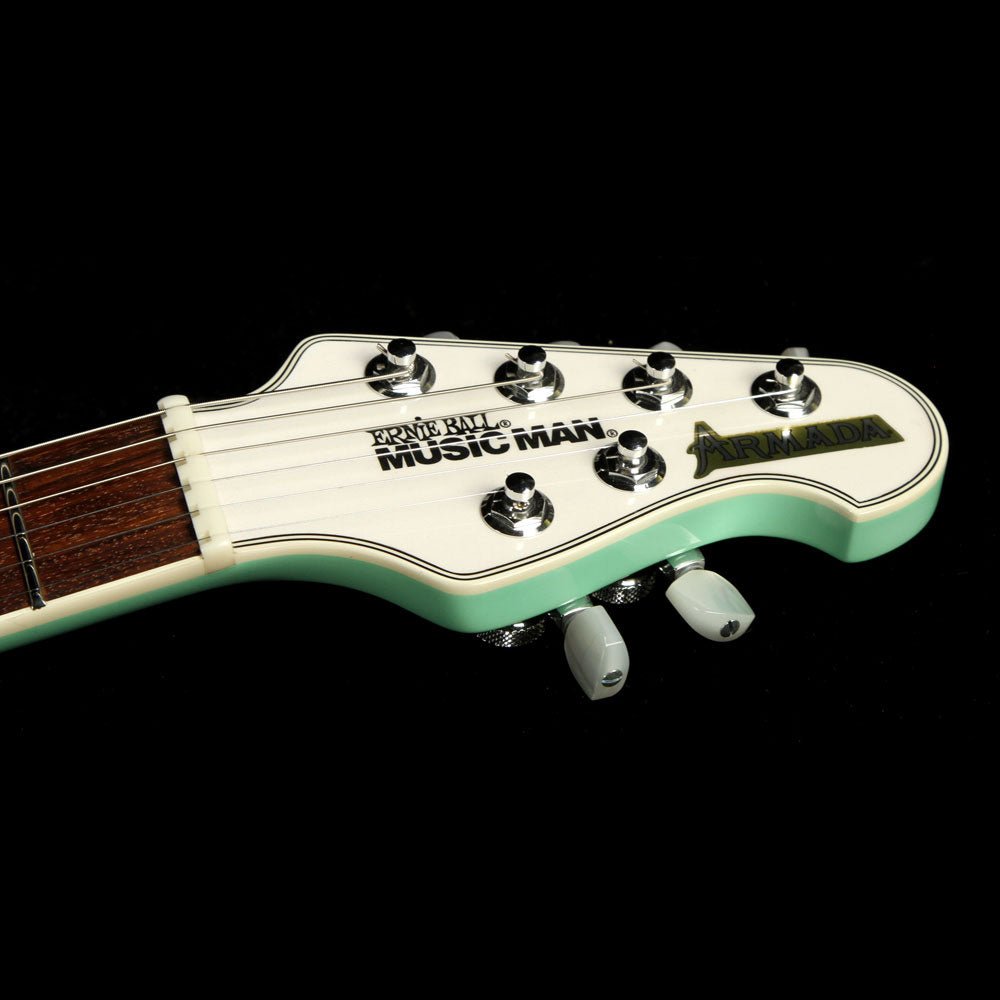 Ernie Ball Music Man Armada Electric Guitar Mint Green and Pearl White — 4