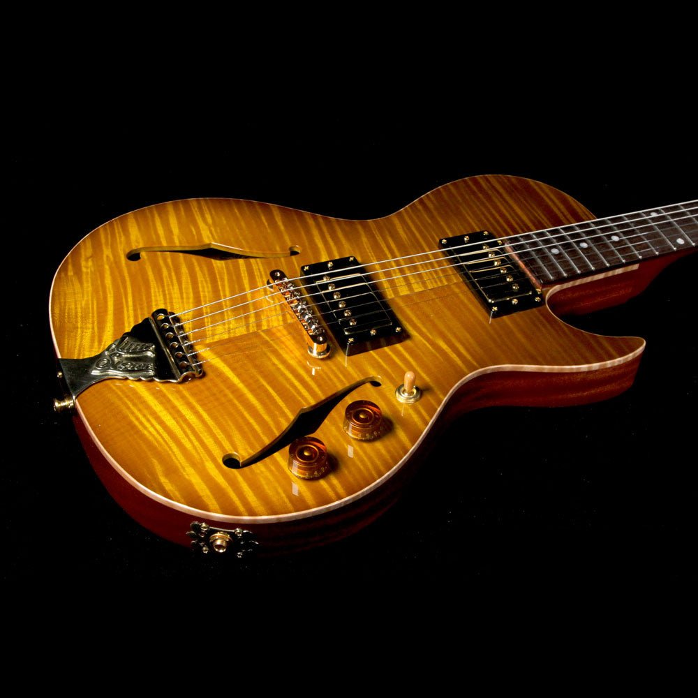 B&G Guitars Little Sister Private Build Brazilian Rosewood Fretboard Electric Guitar Lemon Burst — 8