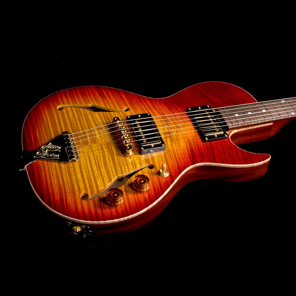 B&G s Little Sister Private Build Brazilian Rosewood Fretboard Cherry Burst — 6