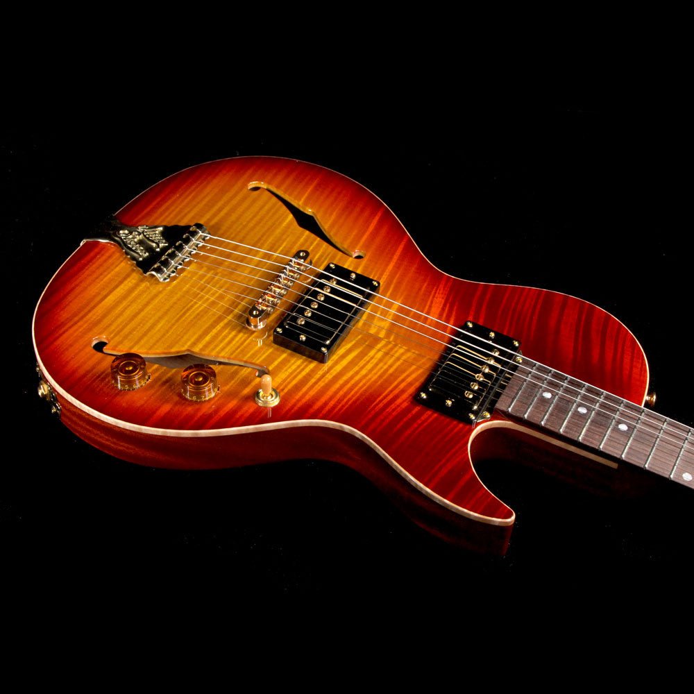B&G s Little Sister Private Build Brazilian Rosewood Fretboard Cherry Burst — 7