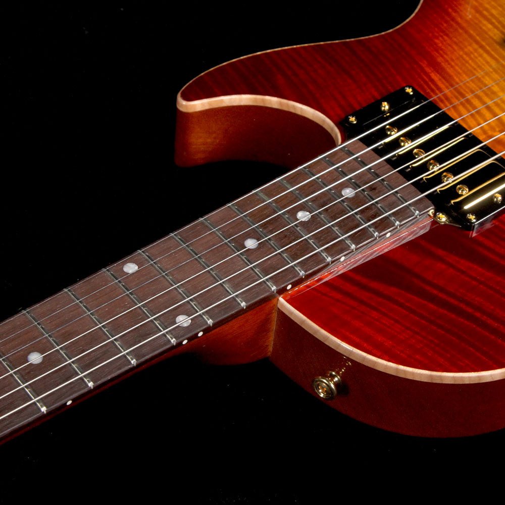 B&G s Little Sister Private Build Brazilian Rosewood Fretboard Cherry Burst — 8
