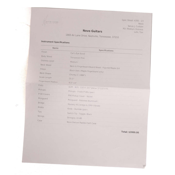 Novo Serus J Heavy Distressed Cats Eye Burst Used