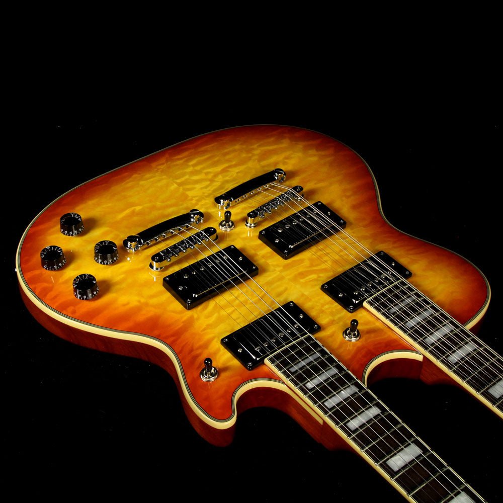 D'Angelico Premier Series Doubleneck Electric Guitar Honey Burst — 7