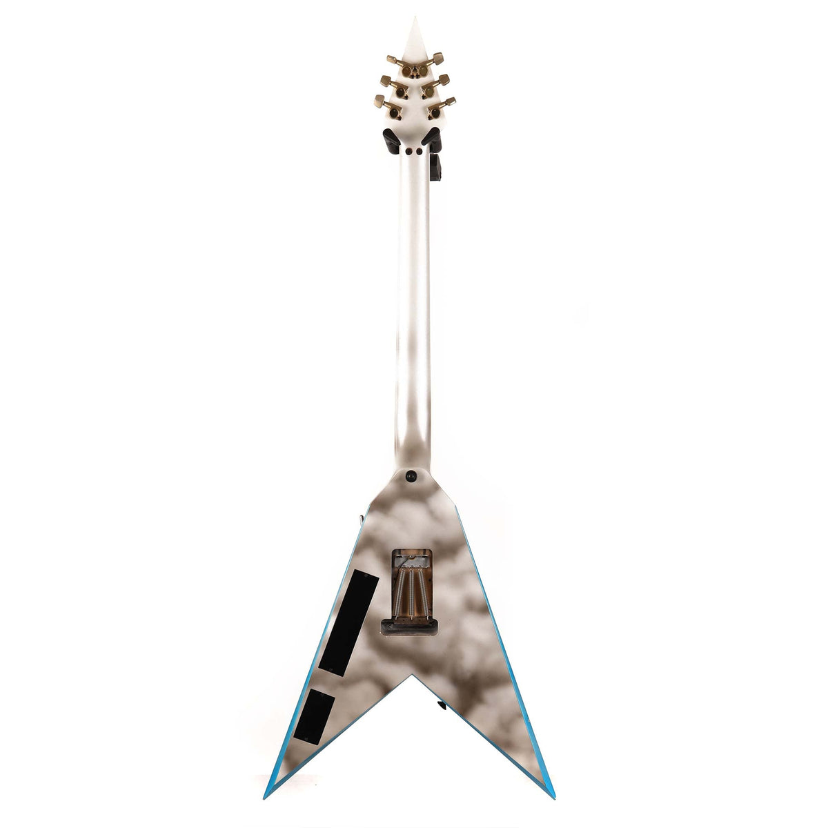 1980 Charvel Vic Vergat Pointy V Gray Airbrush and Blue Lightning Bolts — 3