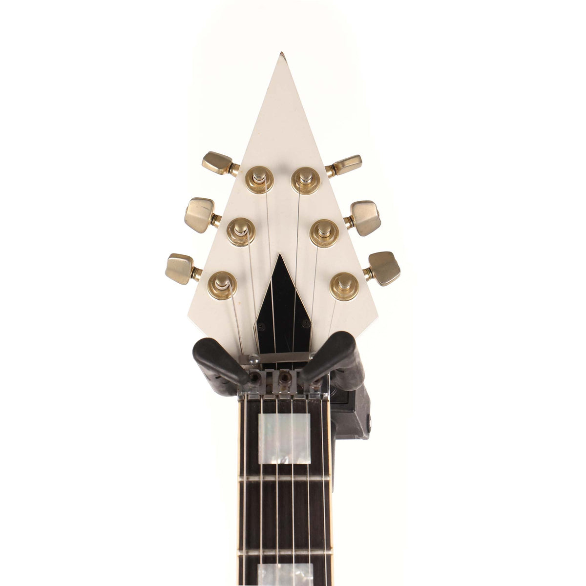 1980 Charvel Vic Vergat Pointy V Gray Airbrush and Blue Lightning Bolts — 9