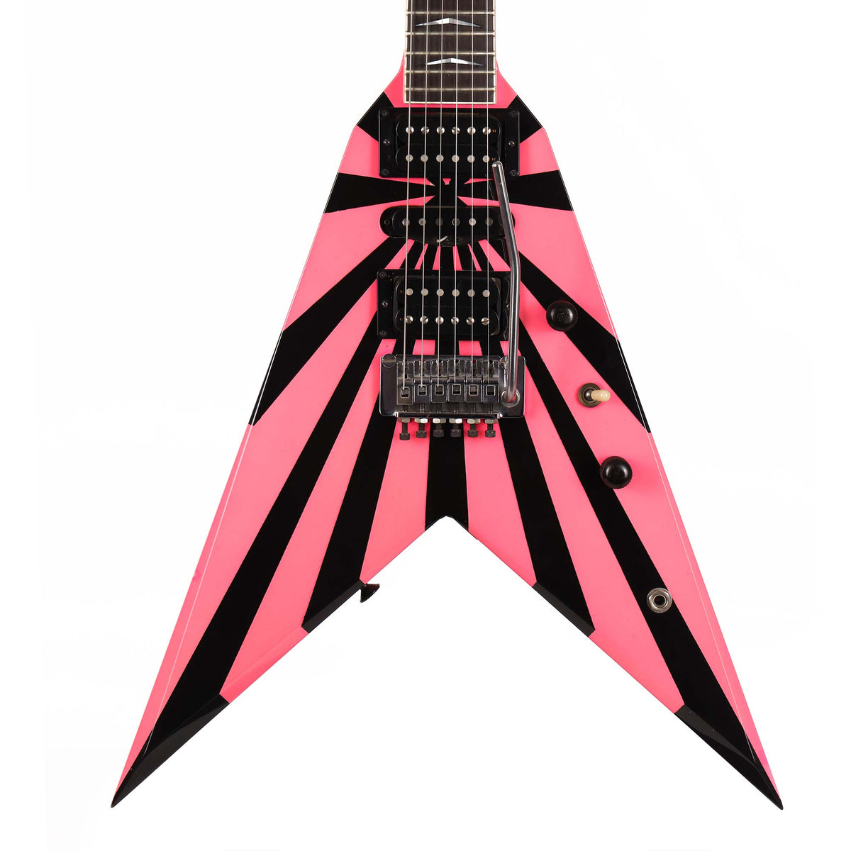 1980 Charvel Vic Vergat Pointy V Pink and Black — 1