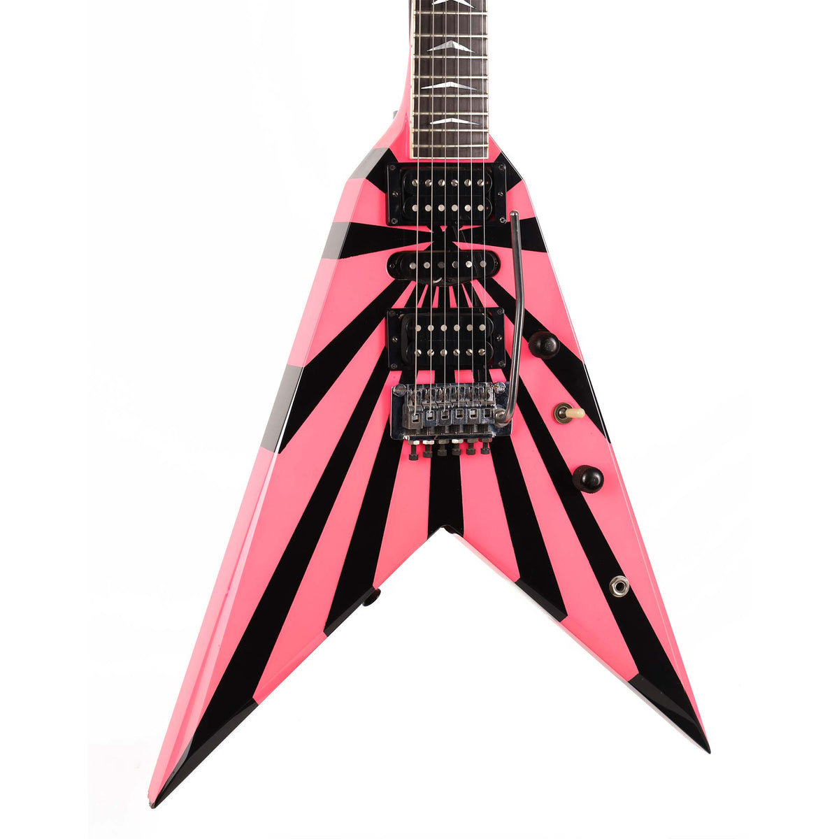 1980 Charvel Vic Vergat Pointy V Pink and Black — 4