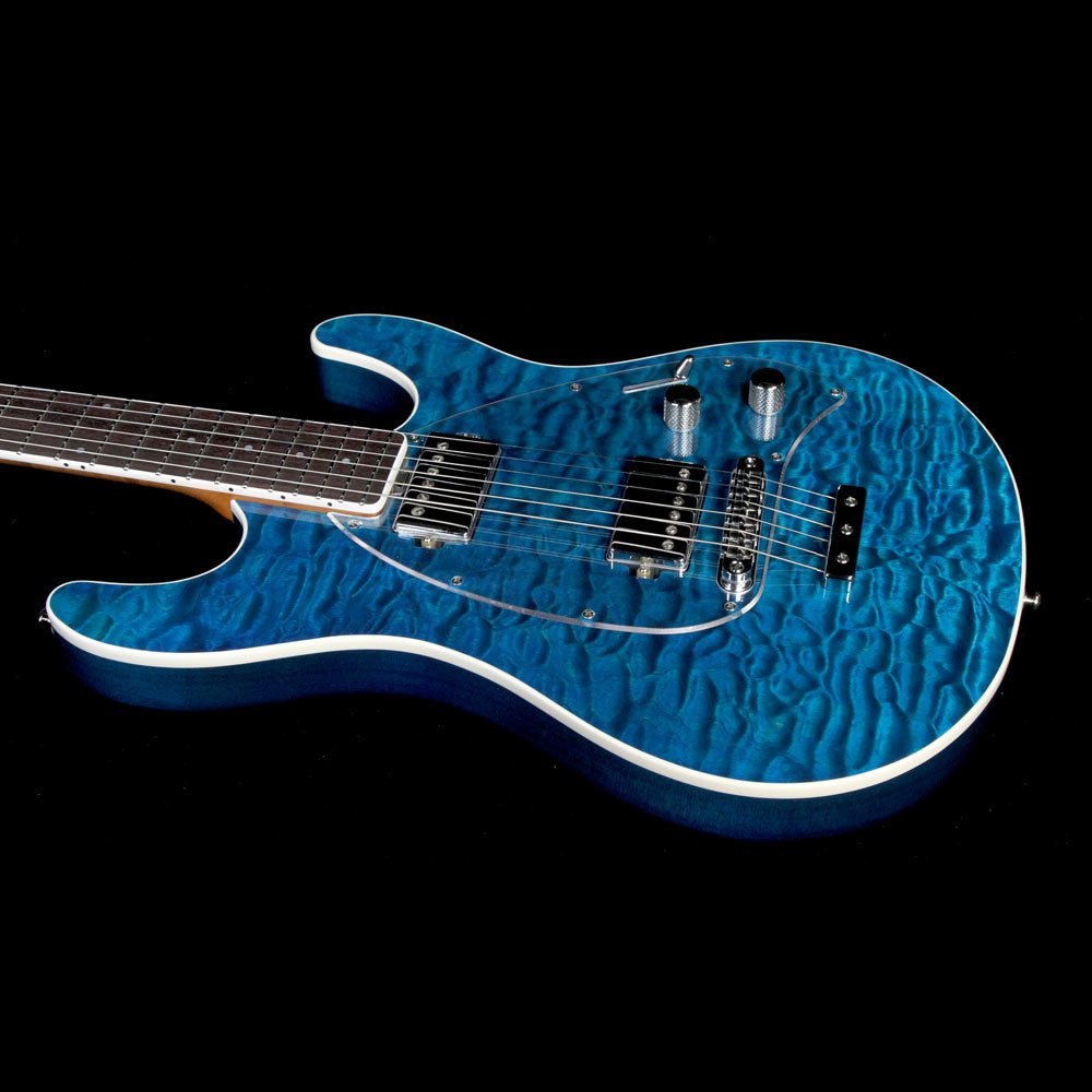 Ernie Ball Music Man Ball Family Reserve Steve Morse HH Electric Guitar Tahitian Blue Quilt — 6