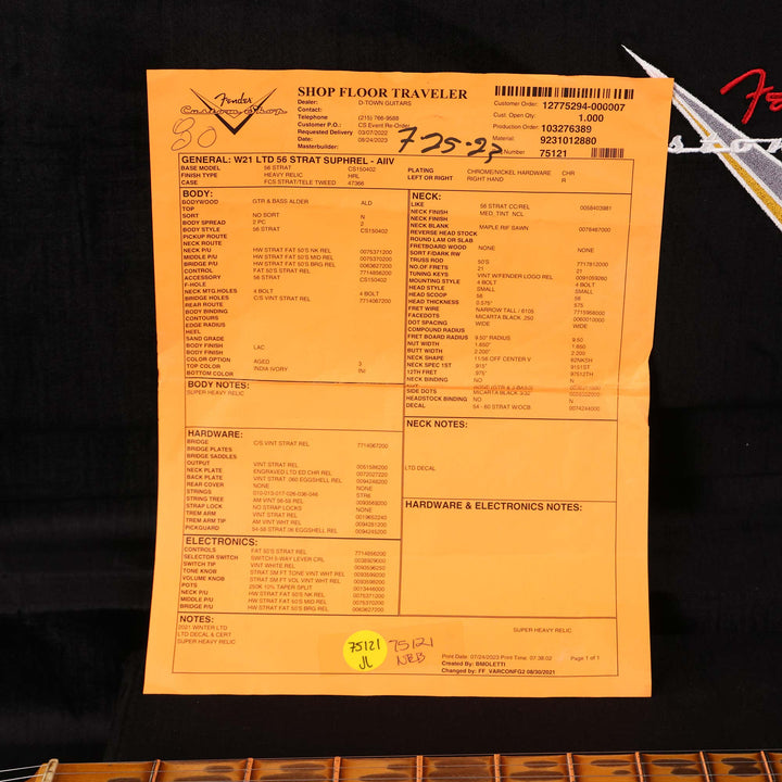 Fender Custom Shop Limited Edition 1956 Stratocaster Super Heavy Relic Aged India Ivory 2023