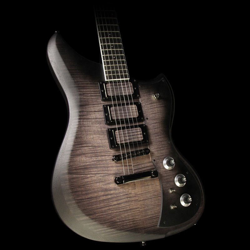 Dunable Yeti Flame Top Electric Guitar Charcoal Burst Stain — 1