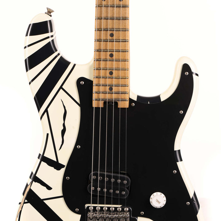 EVH Striped Series '78 Eruption White with Black Stripes Relic 2022
