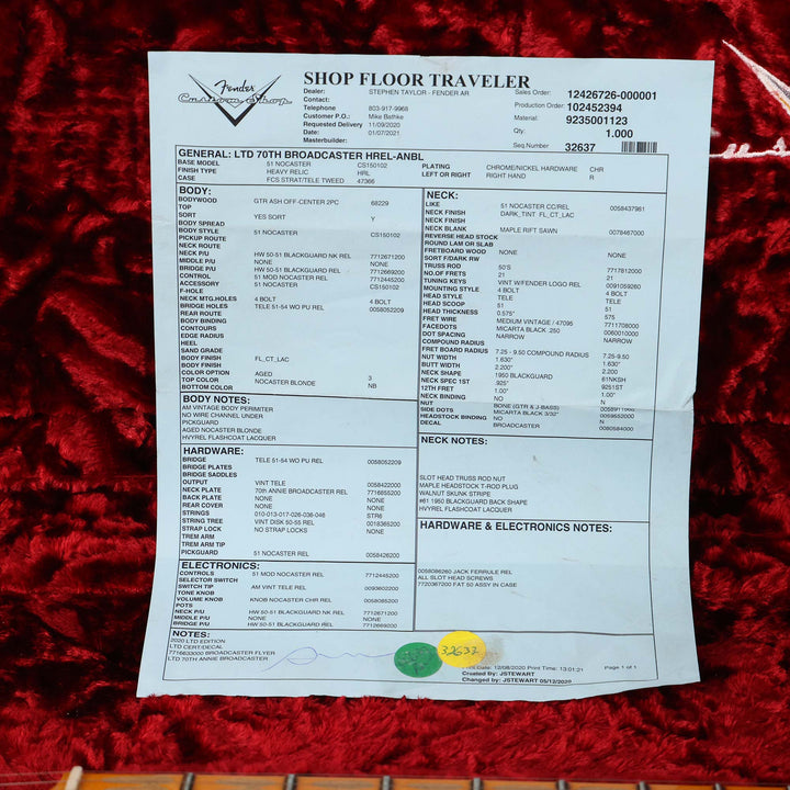 Fender Custom Shop Limited 70th Anniversary Broadcaster Aged Nocaster Blonde Heavy Relic 2021