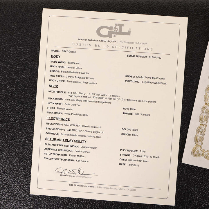 G&L ASAT Classic Swamp Ash 2015